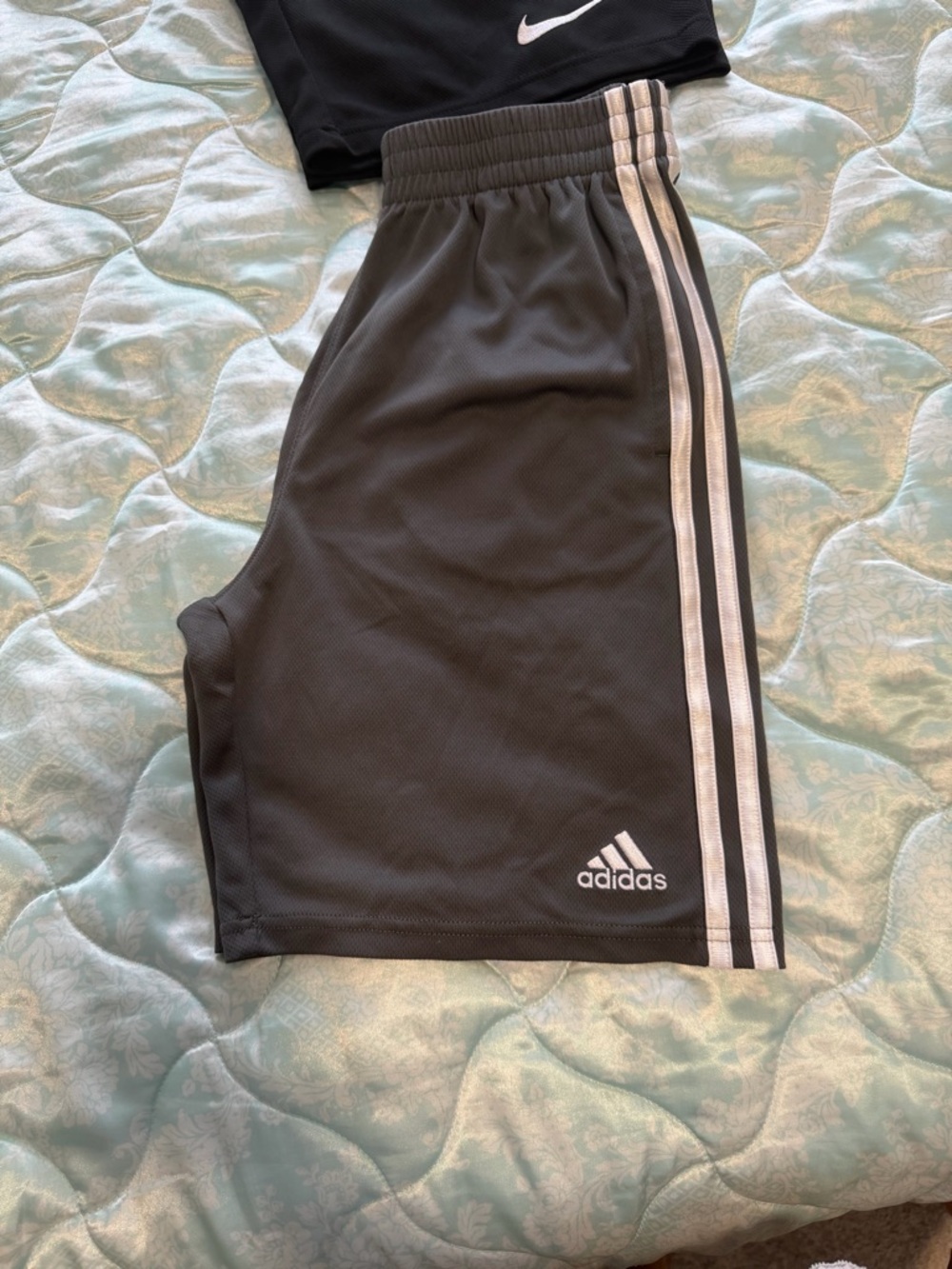 adidas Black Shorts with White Side Stripes